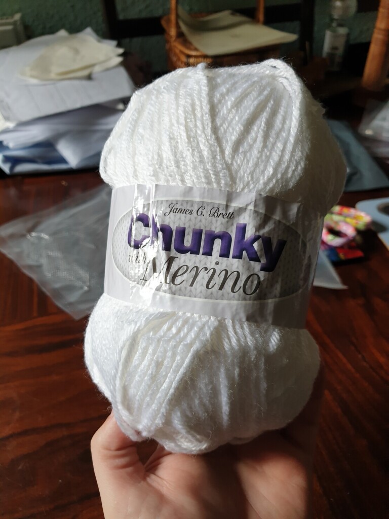 normal ball of white yarn
