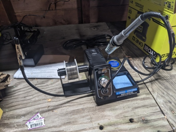 A new soldering iron on a workbench