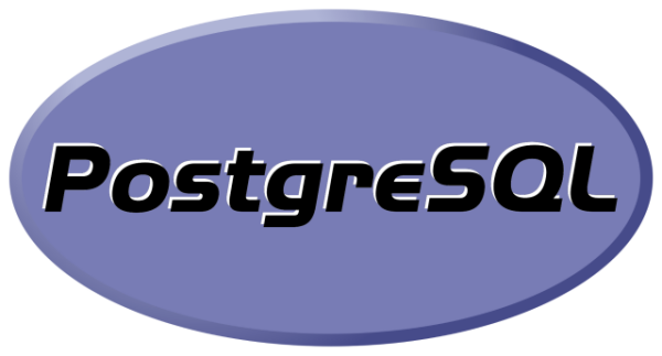 The PHP logo with the purple oval and the black text on a white shadow but it reads "PostgreSQL"